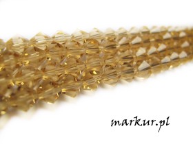 Koraliki szklane złote bicone  4 mm sznur