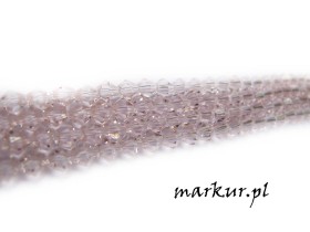 Koraliki szklane różowe bicone   6 mm sznur
